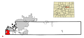 Geografiskt läge i Arapahoe County och delstaten Colorado