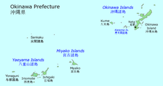 Karta över Okinawa.