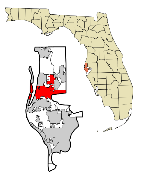 Fil:Pinellas County Florida Incorporated and Unincorporated areas Clearwater Highlighted.svg
