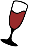 Wine:s logotyp, ett stiliserat vinglas