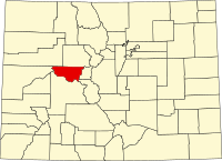 Karta över Colorado med Pitkin County markerat