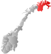 Finnmark fylkes läge i Norge