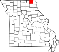 Karta över Missouri med Scotland County markerat