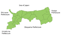 Karta över Tottori prefektur