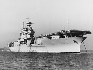 USS Yorktown i Hampton Roads, Virginia år 1937.