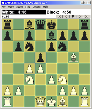 GNU Chess 5.0.7 på WinBoard 4.2.7