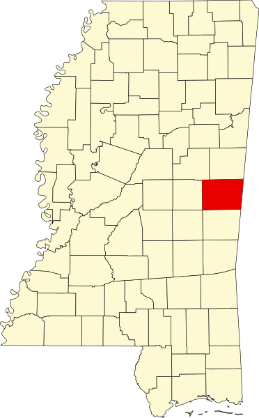 Fil:Map of Mississippi highlighting Kemper County.svg