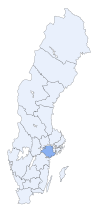 Södermanlands läns läge i Sverige