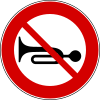 Italian traffic signs - divieto di segnalazioni acustiche.svg