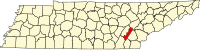 Karta över Tennessee med Meigs County markerat