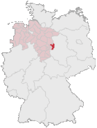 Landkreis Helmstedt (mörkröd) i Tyskland