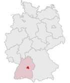 Landkreis Esslingens läge i Tyskland
