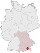 Landkreis Rosenheims läge i Tyskland