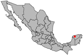 Méridas läge i Mexiko