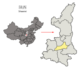 Xi'ans läge i Shaanxi, Kina.
