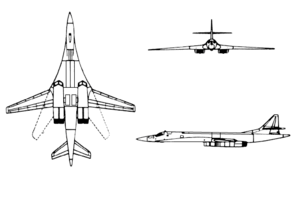 Orthographic projection of the Tupolev Tu-160