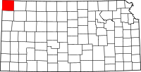 Karta över Kansas med Cheyenne County markerat