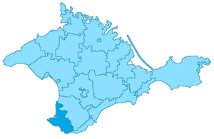 Kommunens läge på en karta över Krimhalvöns administrativa indelning.