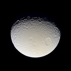 Tethys, fotograferad av Cassini (NASA)