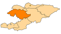 Dzjalal-Abads läge på karta över Kirgizistan.