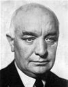 Per Albin Hansson, socialdemokraternas partiledare 1925-1946, Sveriges statsminister 1932-1936 och 1936-1946.