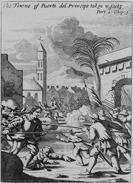 Fil:Puerto del Príncipe - being sacked in 1668 - Project Gutenberg eText 19396.jpg