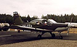 Valmet L-70 Miltrainer på flygfältet i Teisko 1983