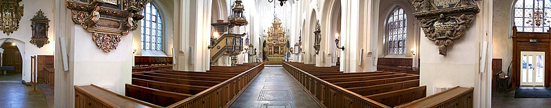 Malmö S:t Petri kyrka där Claus Mortensen uppträdde som reformator.