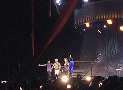 The Rolling Stones efter att ha spelat i Nice den 8 augusti 2006.