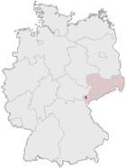 Plauen i Tyskland (mörkröd)