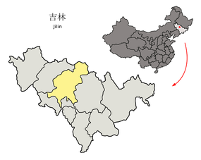 Changchuns läge i Jilin, Kina.