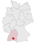 Landkreis Sigmaringens läge i Tyskland