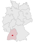 Landkreis Tübingens läge i Tyskland