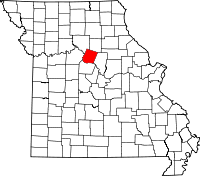 Karta över Missouri med Howard County markerat