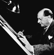Sven Wingquist vid sitt ritbräde omkring 1925.