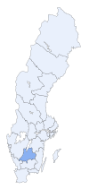 Jönköpings läns läge i Sverige