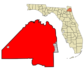Geografiskt läge i Duval County och delstaten Florida