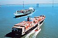 Oceangående containerfartyg.