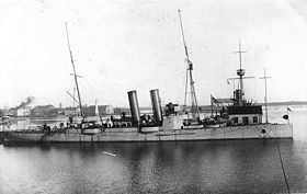 HMS Claes Horn vid beredskapsbron år 1922
