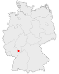 Tyskland med Bensheim markerat