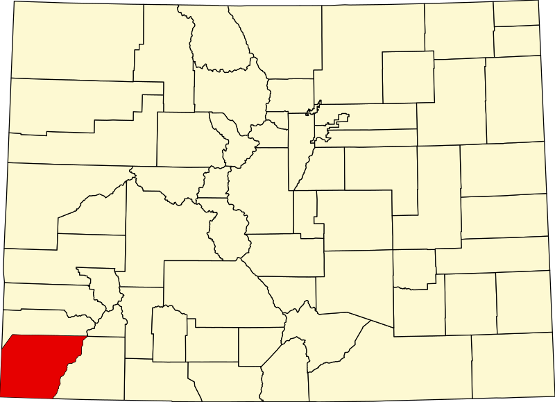 Fil:Map of Colorado highlighting Montezuma County.svg