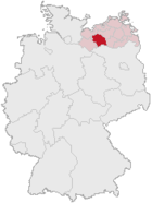 Landkreis Parchim (mörkröd) i Tyskland