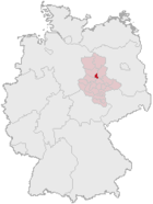 Magdeburg i Tyskland (mörkröd)