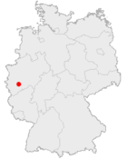 Tyskland med Köln markerat