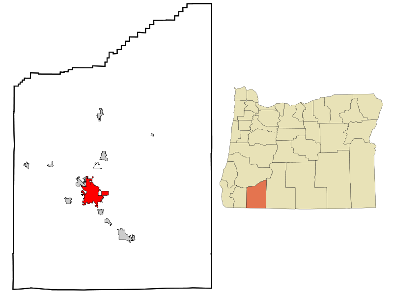 Fil:Jackson County Oregon Incorporated and Unincorporated areas Medford Highlighted.svg