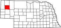 Karta över Nebraska med Box Butte County markerat