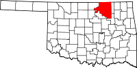 Karta över Oklahoma med Osage County markerat