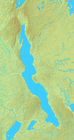 Karta över Tanganyikasjön.
