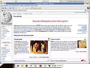 Svenska Wikipedia med Konqueror