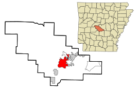 Geografiskt läge i Saline County och delstaten Arkansas